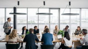 business meeting in a bright office